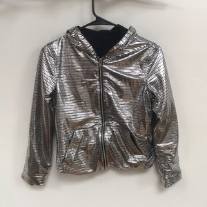 Reversible silver rave sweatshirt